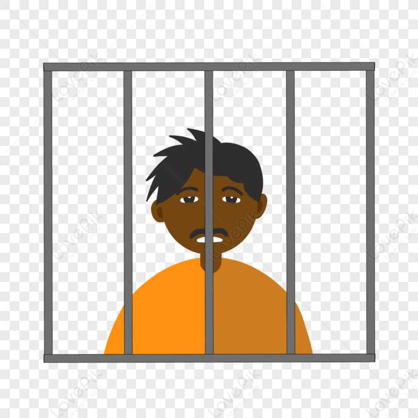 Prisoners In Prison Uniforms Prison Clipart,railing,iron Fence PNG Hd ...