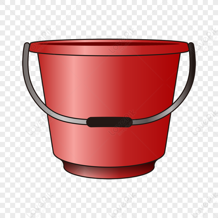 Red Chunky Bucket Clip Art,handles,flat,barrel PNG Transparent ...