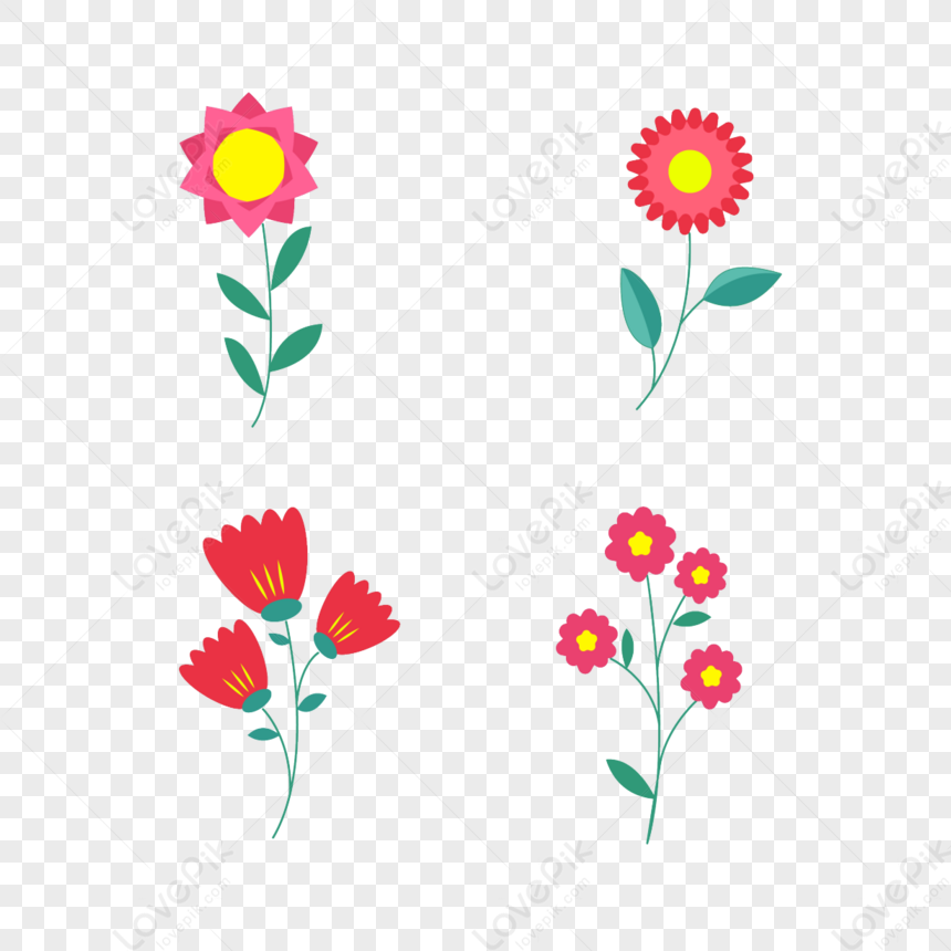 Spring Flower Clipart Cartoon Little Red Flower,summer,swirl PNG Free ...