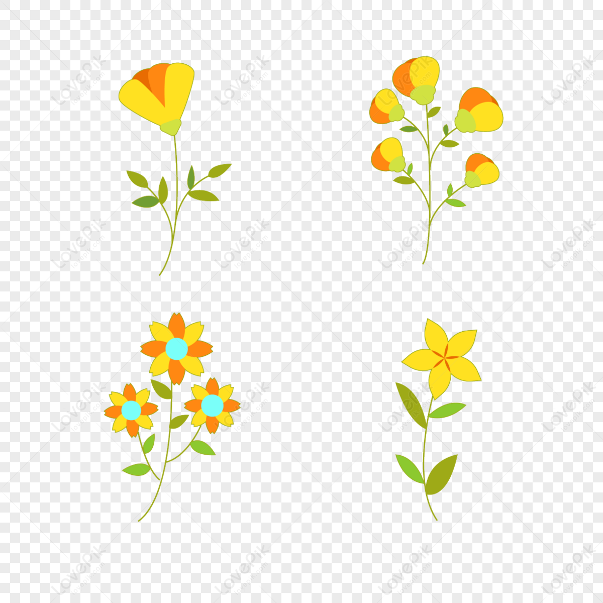 Spring Flowers Clipart Cartoon Style,wedding,ceremony,template PNG Hd ...