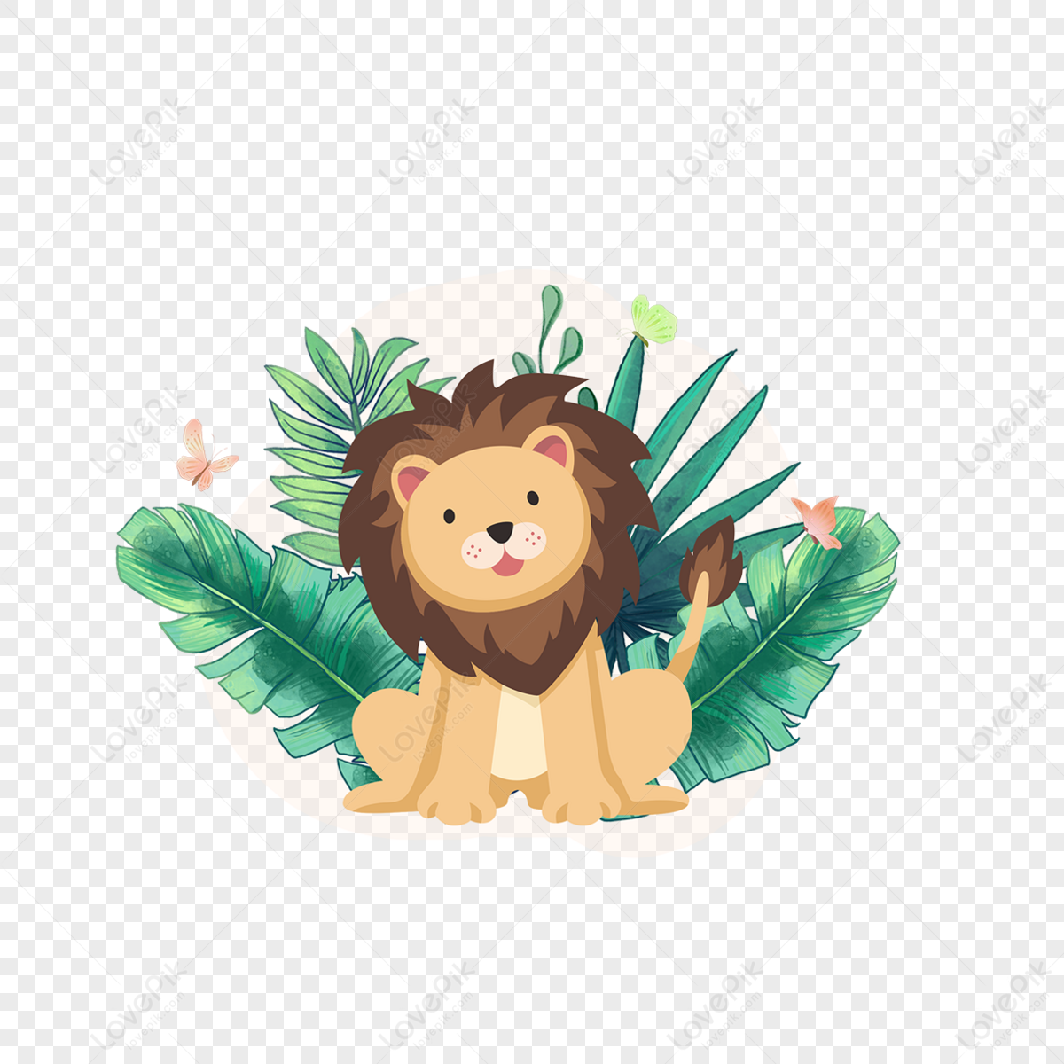 Summer lion animal clipart,cute,paint,characters free png