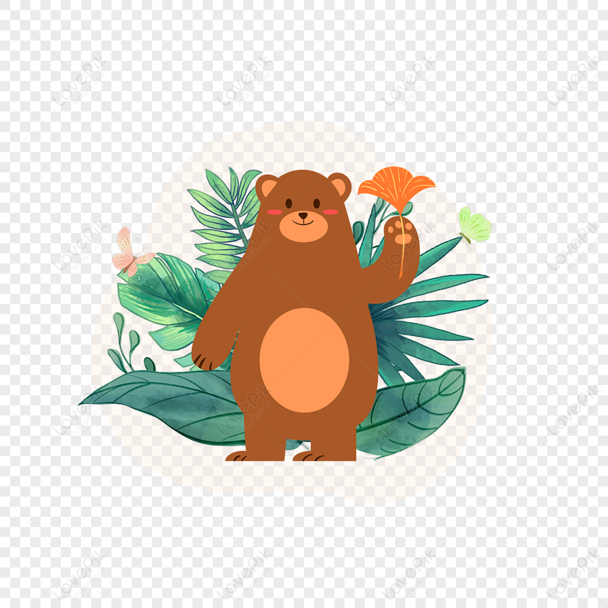 Summer plant animal big bear clipart,season,news png transparent background