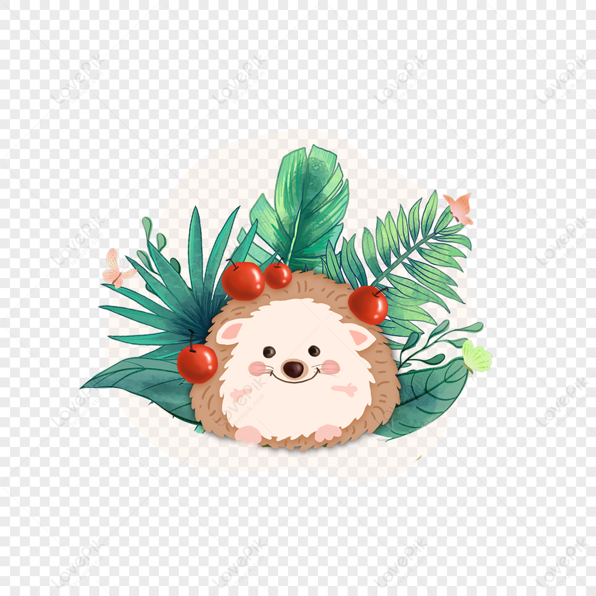 Summer plant hedgehog animal clipart,small animals,tropical,animals and plants png hd transparent image