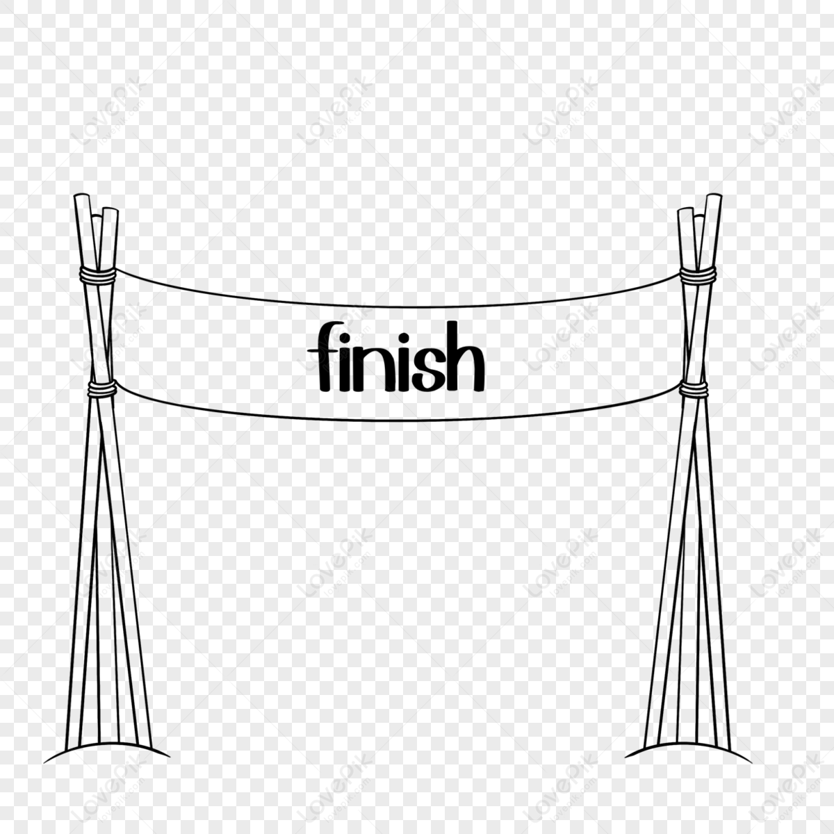 Tied Up Bamboo Pole Finish Line Clip Art,bundle,bracket PNG Image Free ...