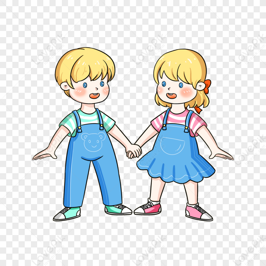 Twins Holding Hands Clipart,face,brother,kid PNG Free Download And ...