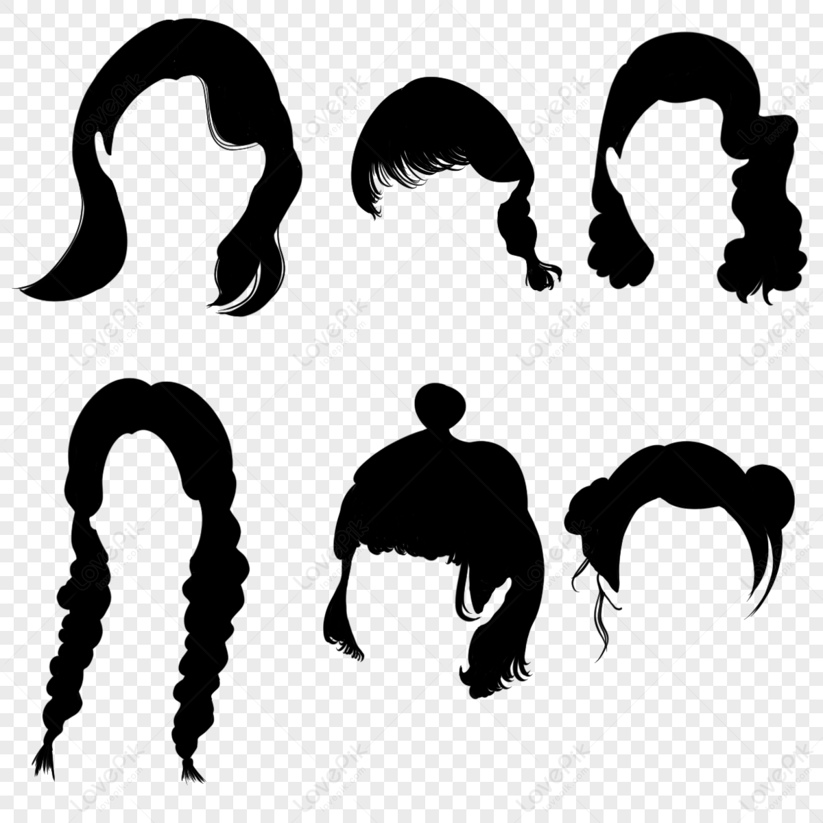 Short Hair Woman Silhouette PNG Free, Hairstyle Dress Up Black Short Hair,  Haircut, Hairstyle Dress Up, Silhouette PNG Image For Free Download