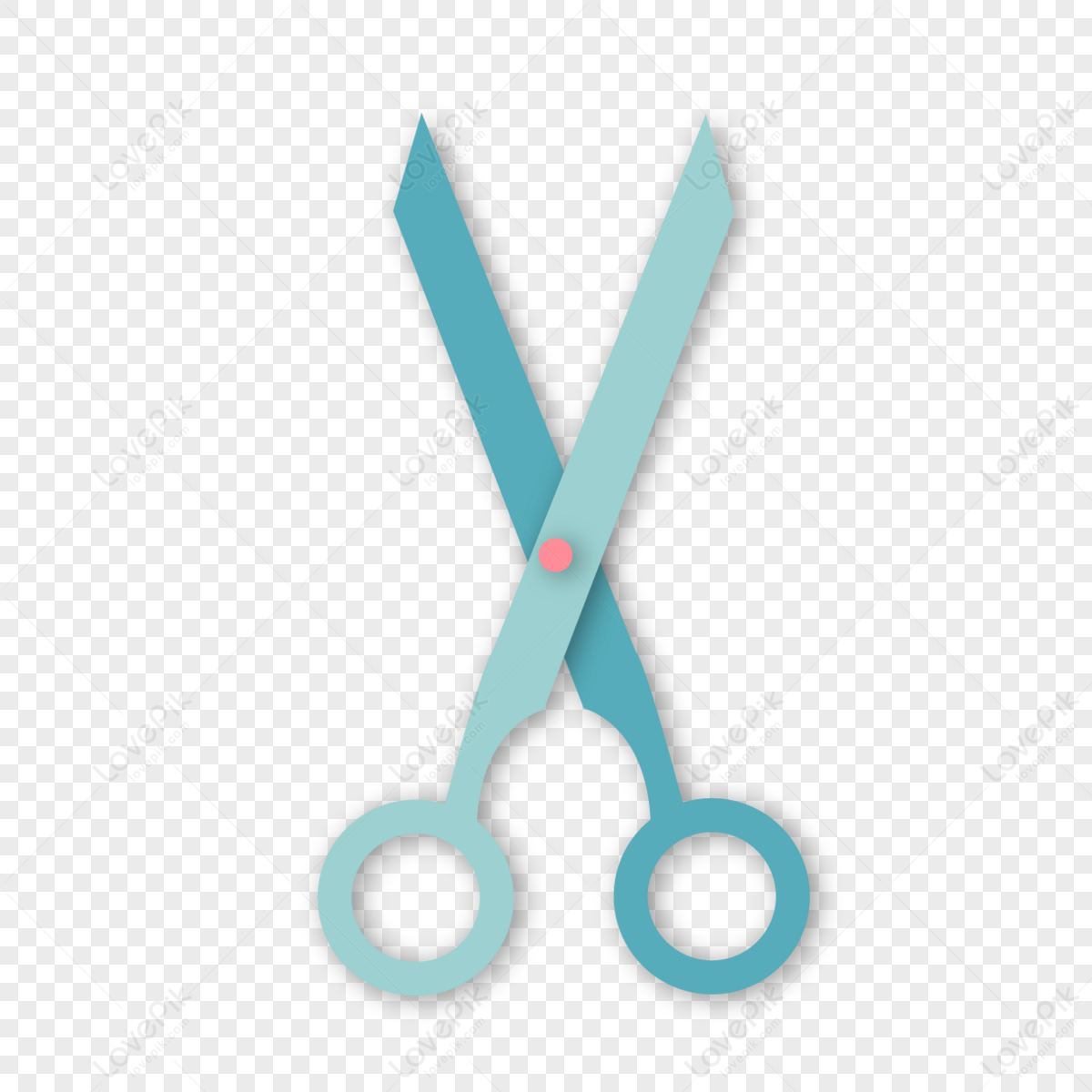 Blue scissors PNG image download transparent image download, size:  3500x3171px