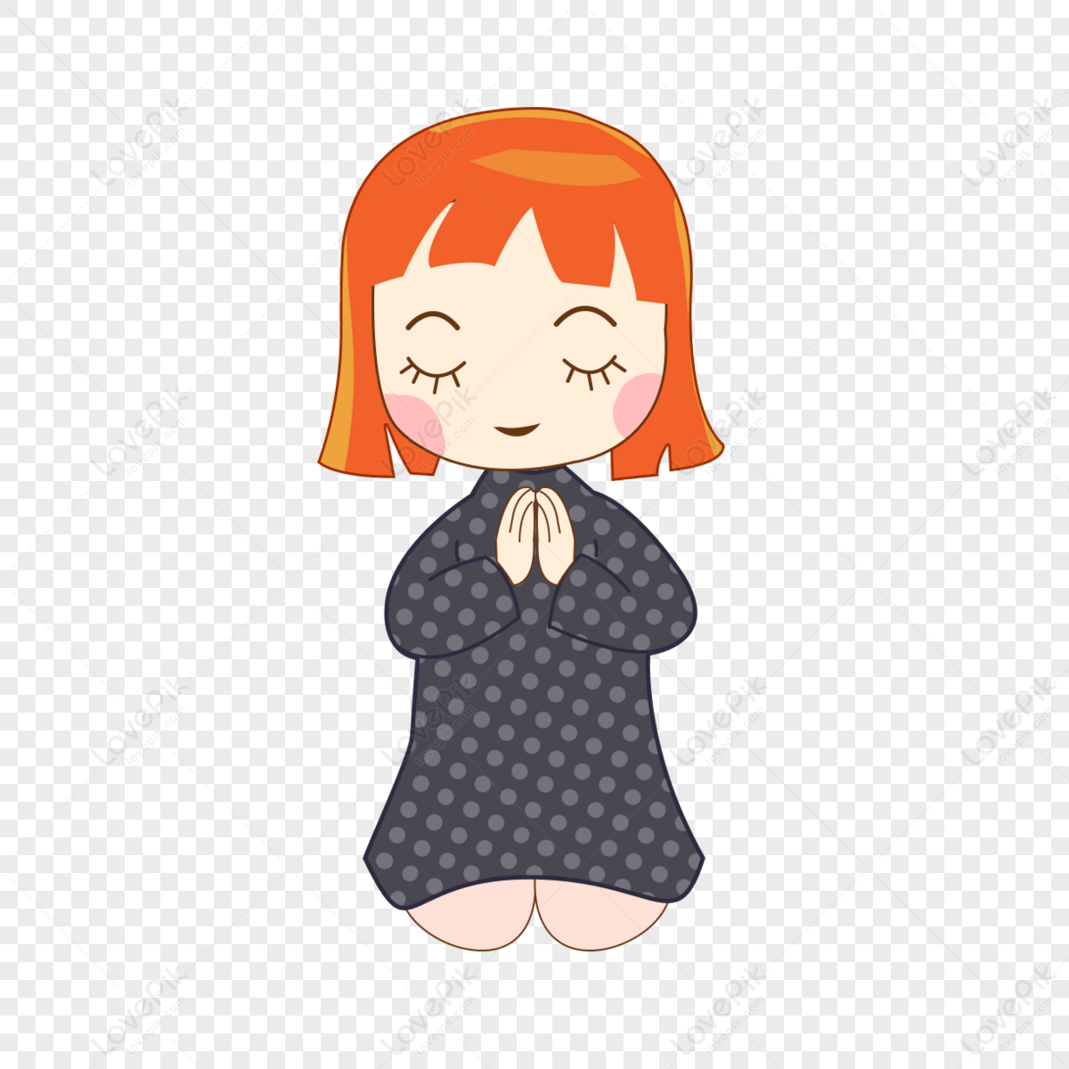 Praying Girl Kneeling,prayer,bow Down,girls Png Image And Clipart Image 