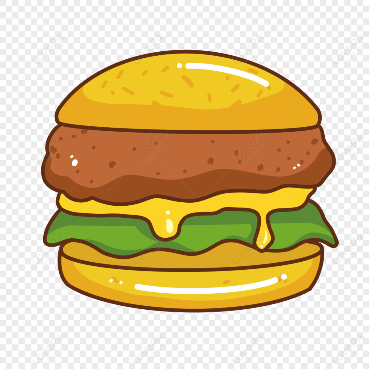 Burger Sticker PNG Images With Transparent Background