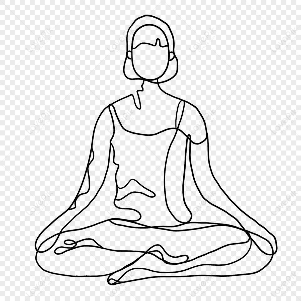 Continuous Graphic Drawing Of One Line The Meditating Man Sits In The Lotus  Position The Concept Of Yoga Peace Of Mind Esoteric Practices Minimalist  Vector Illustration Stock Illustration - Download Image Now -