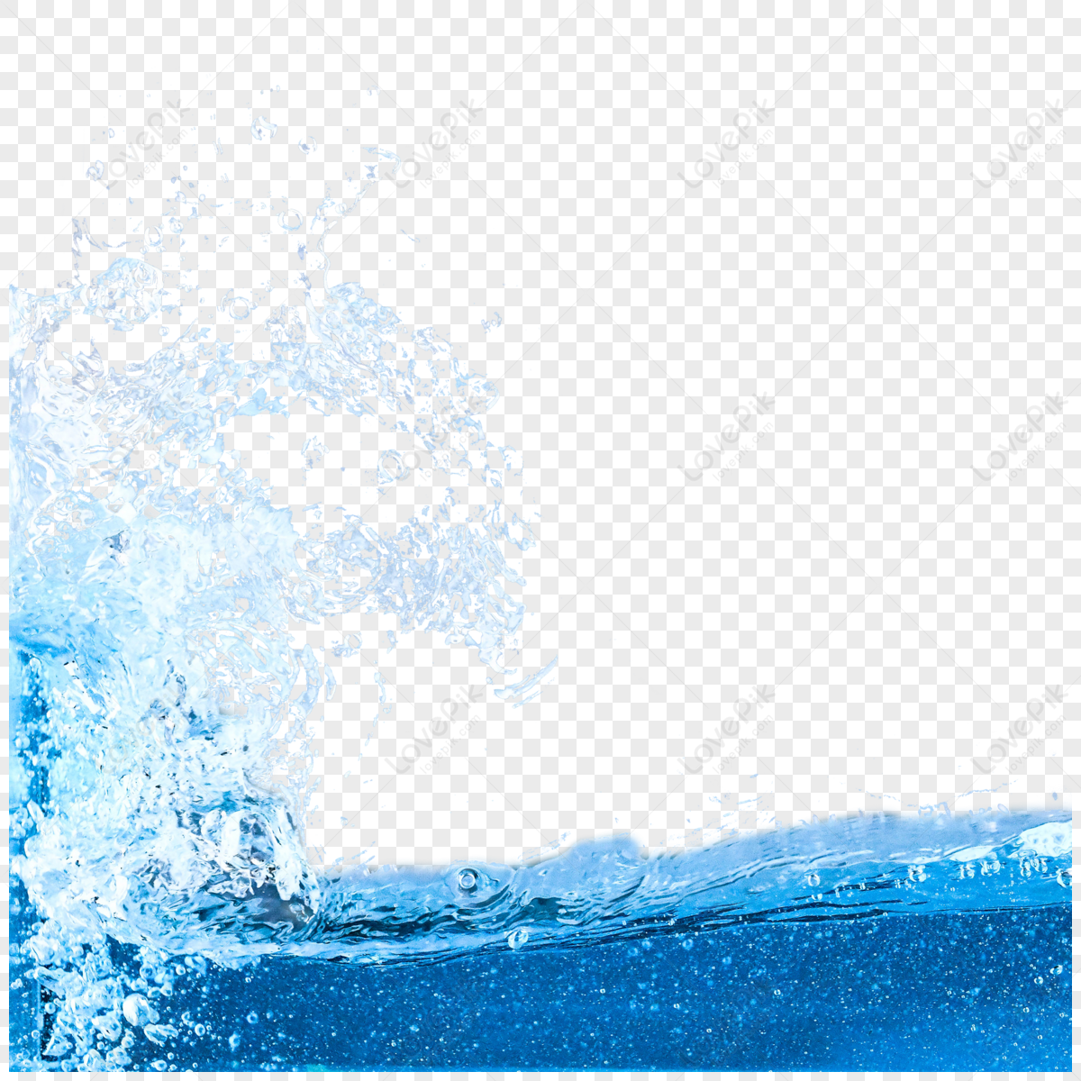 Blue Water Splash With Spray,clear,water Wave,dynamic PNG Transparent ...