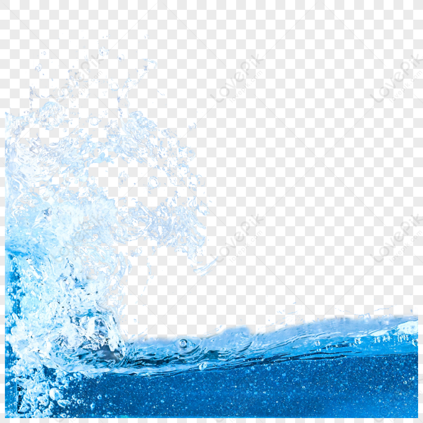 Blue Water Splash With Spray,clear,water Wave,dynamic PNG Transparent ...