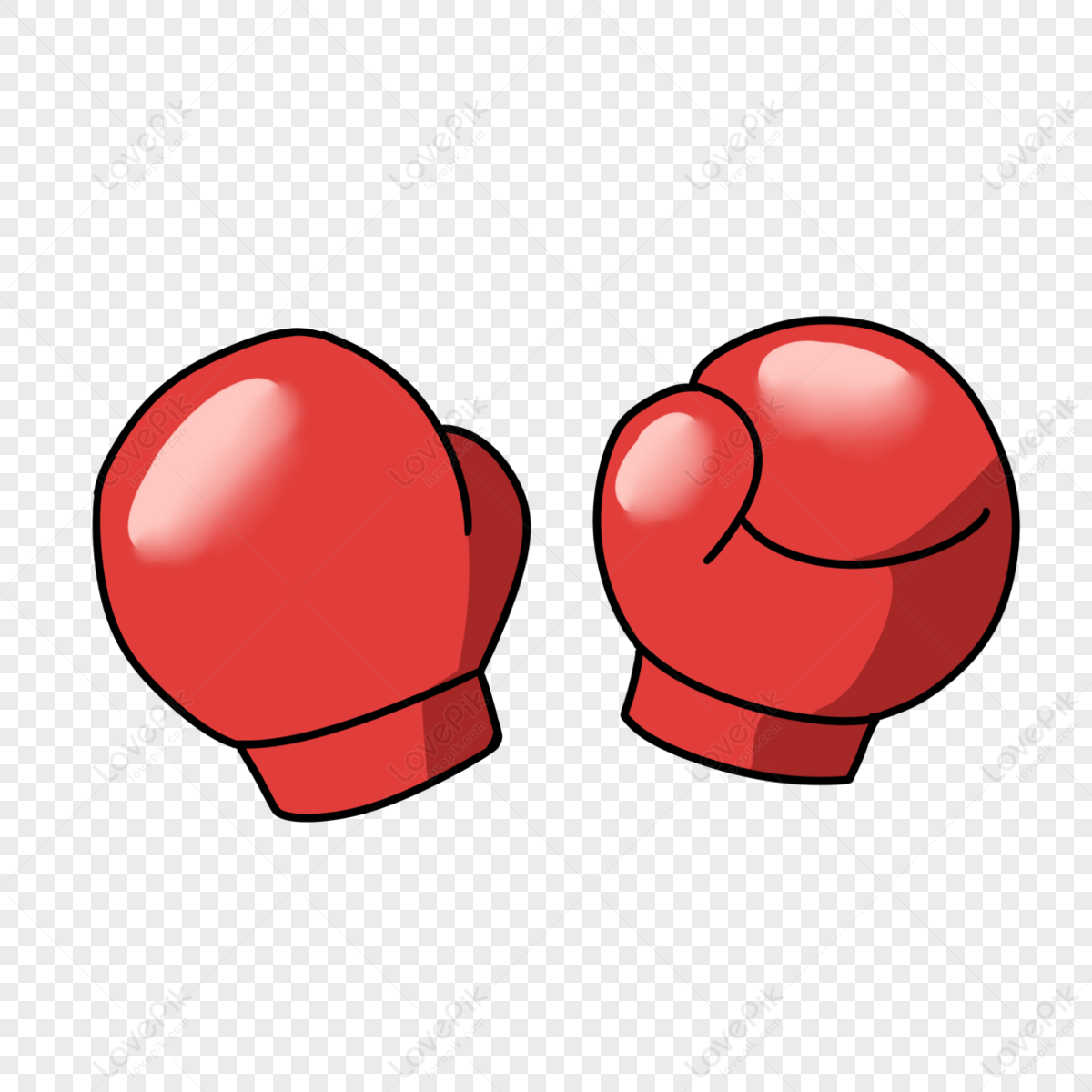 Boxing Gloves Clipart Red Cartoon,icon,stick Figure,sports PNG Picture ...