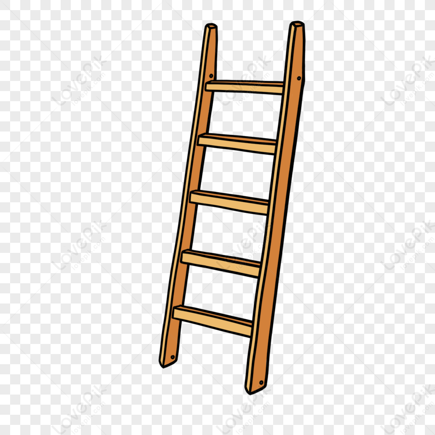 Cartoon Wooden Ladder Clipart,home Use,ladders,yellow PNG Transparent ...