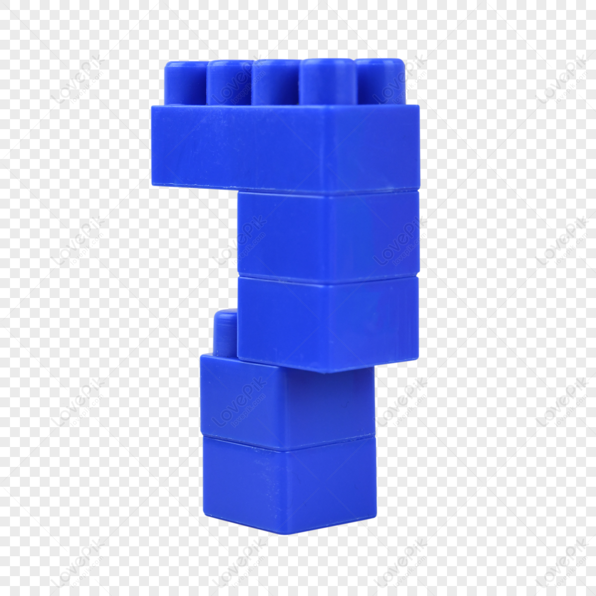 Creative Puzzle Blue Building Block Number 7,creativity,splicing PNG ...