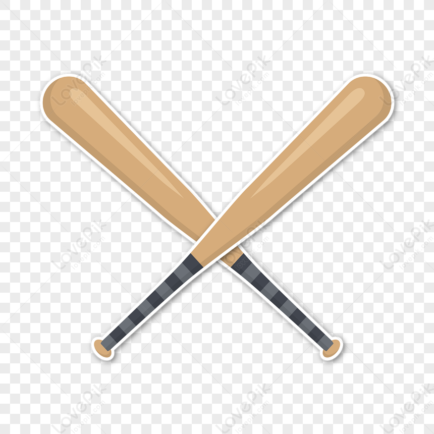 Crossed Baseball Bats Clip Artoverlappingsportsoverlap Png Image And Clipart Image For Free 