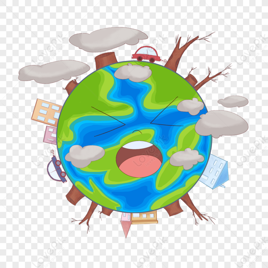 Planet Earth Pollution Vector Illustration Stock Illustration - Download  Image Now - Abstract, Anthropomorphic Face, Art - iStock