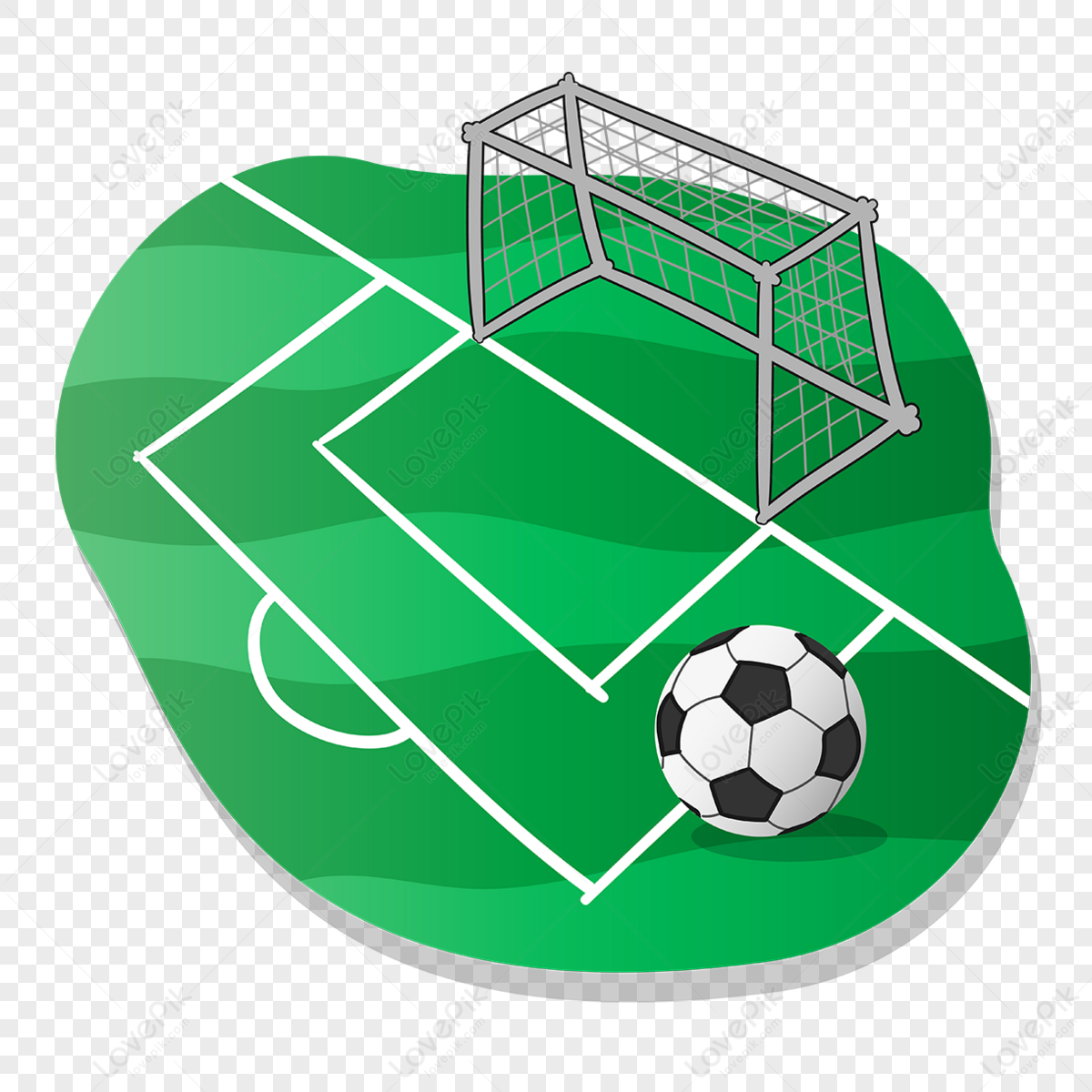 Football Goal On Green Football Field Clip Art PNG Transparent ...