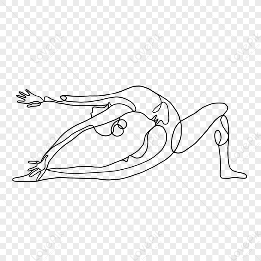 Line Art Drawing Of Young Woman Yoga Pose Vector PNG Images | EPS Free  Download - Pikbest