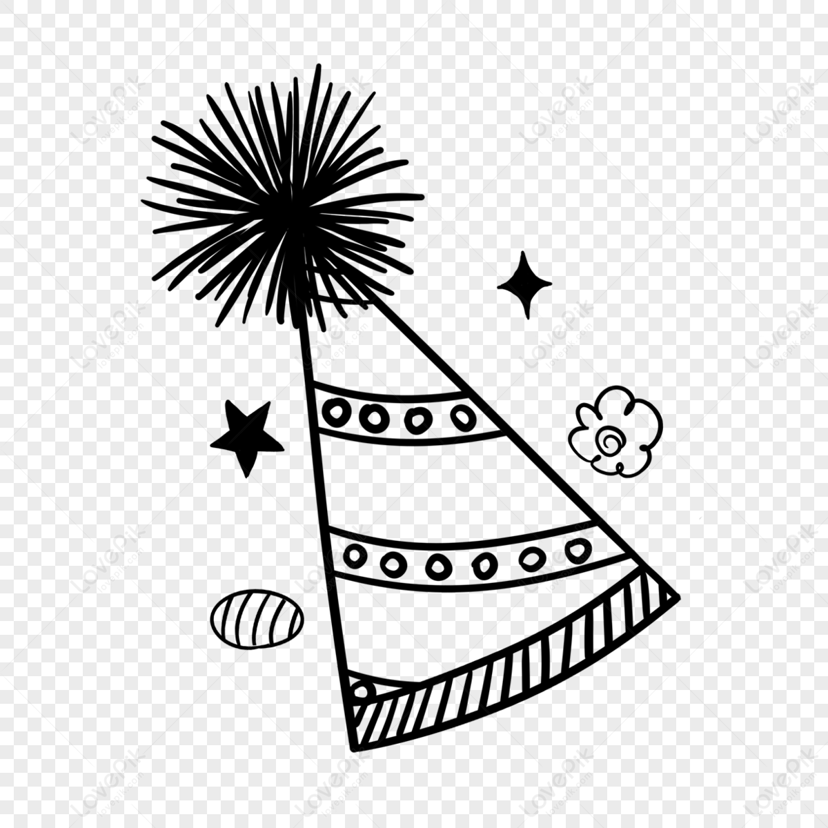 Kids Birthday Party Hats drawing free image download