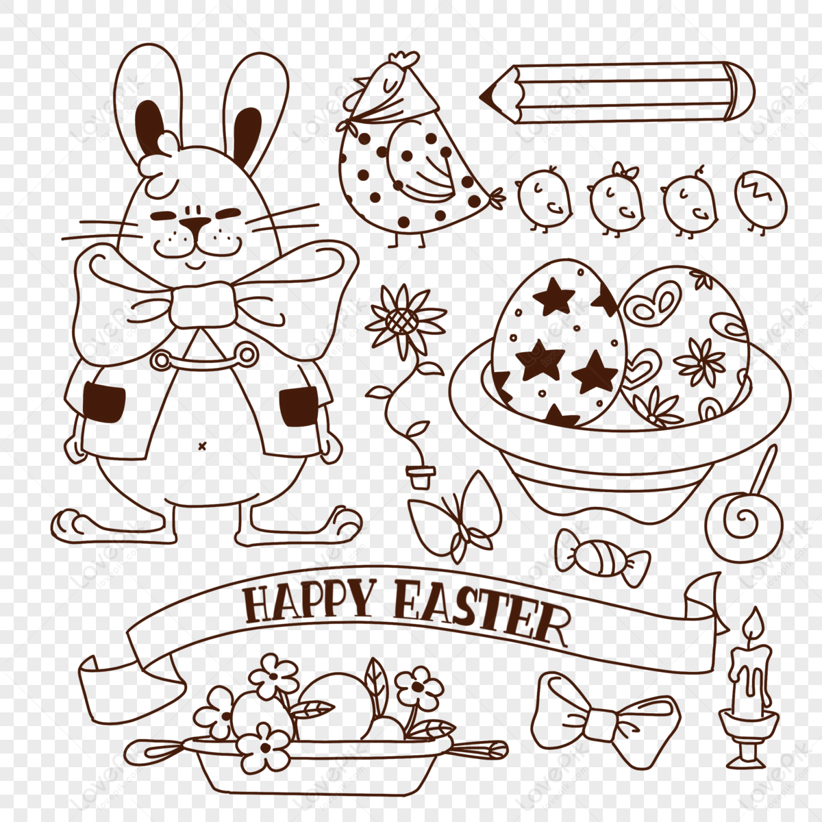 Happy Easter Bunny Drawing by Nicole Pedra - Pixels