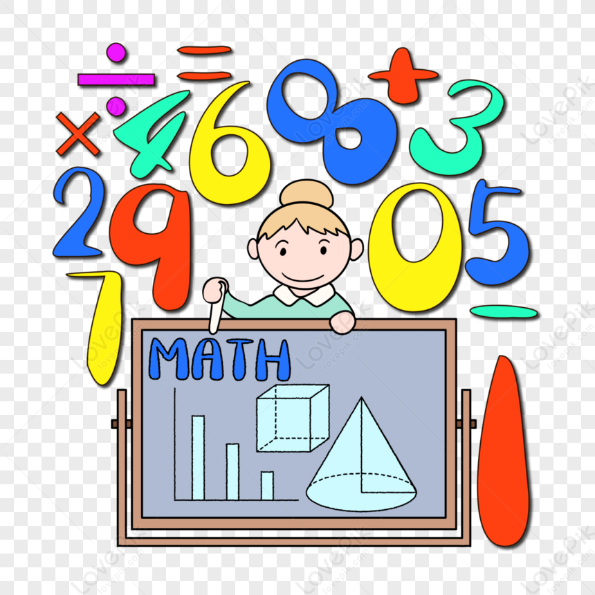 Mathematics Clipart Cartoon Style Digital Blackboard Mathematics Symbol