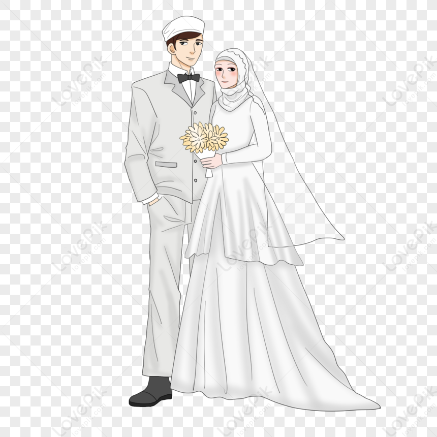 Muslim Wedding Couple Clip Art,young,happiness,celebration PNG Hd ...