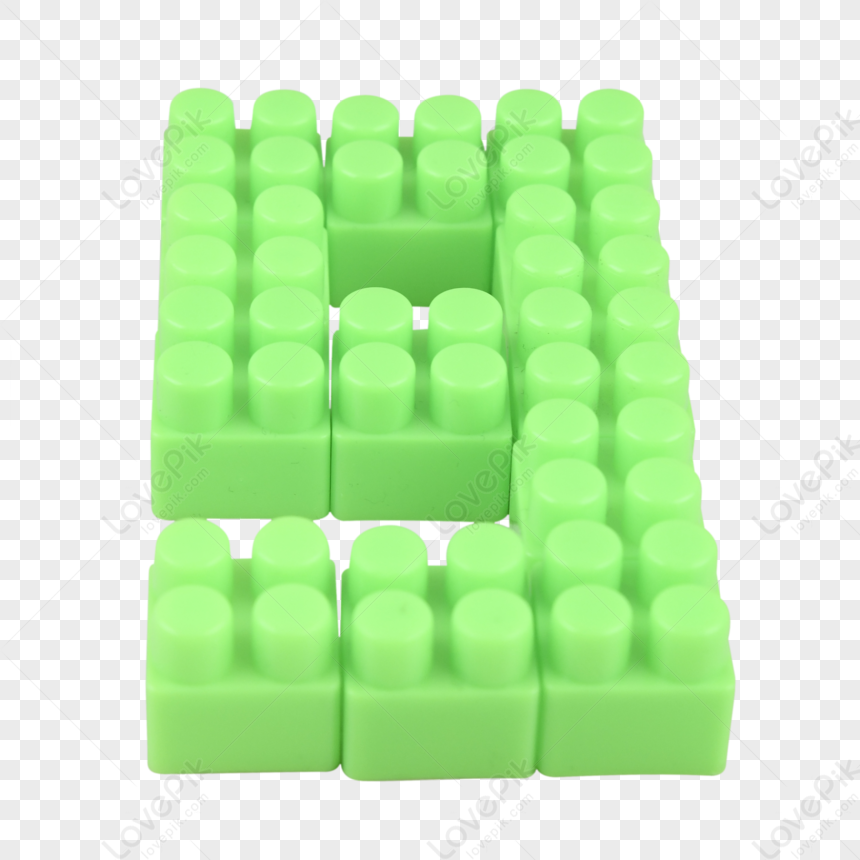 Number 9 Plastic Square Green Building Block Creativity,numbers,blocks ...