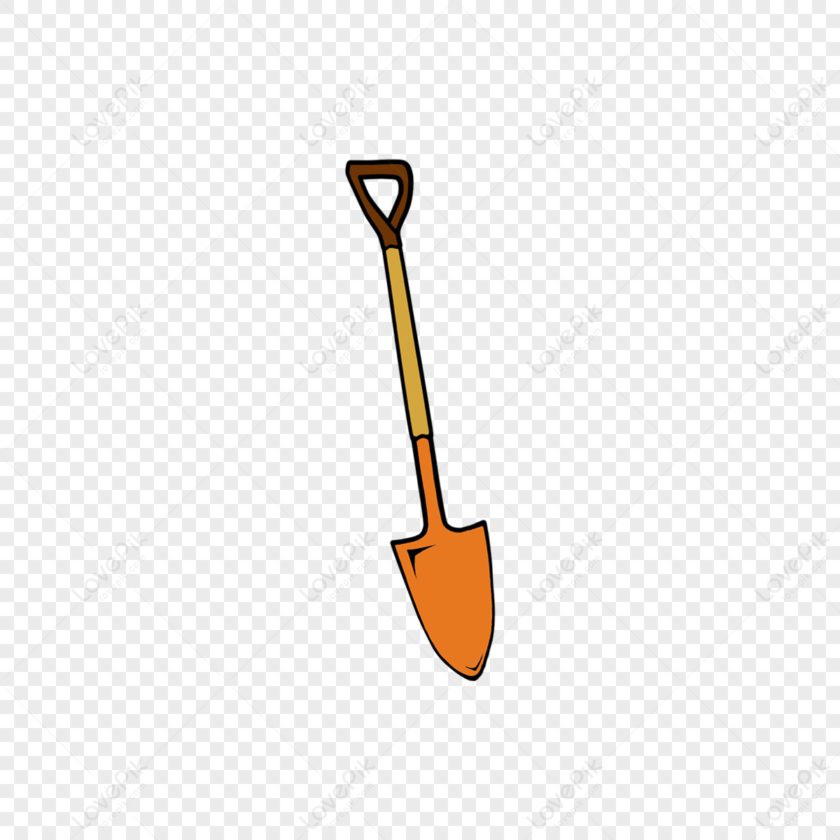 Orange Shovel Clip Art,spade,illustration,wooden Sticks Png Image And 