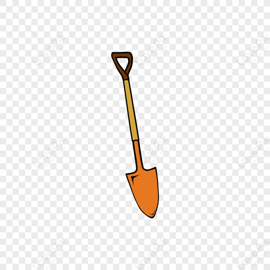 Orange Shovel Clip Art,spade,illustration,wooden Sticks PNG Image And ...