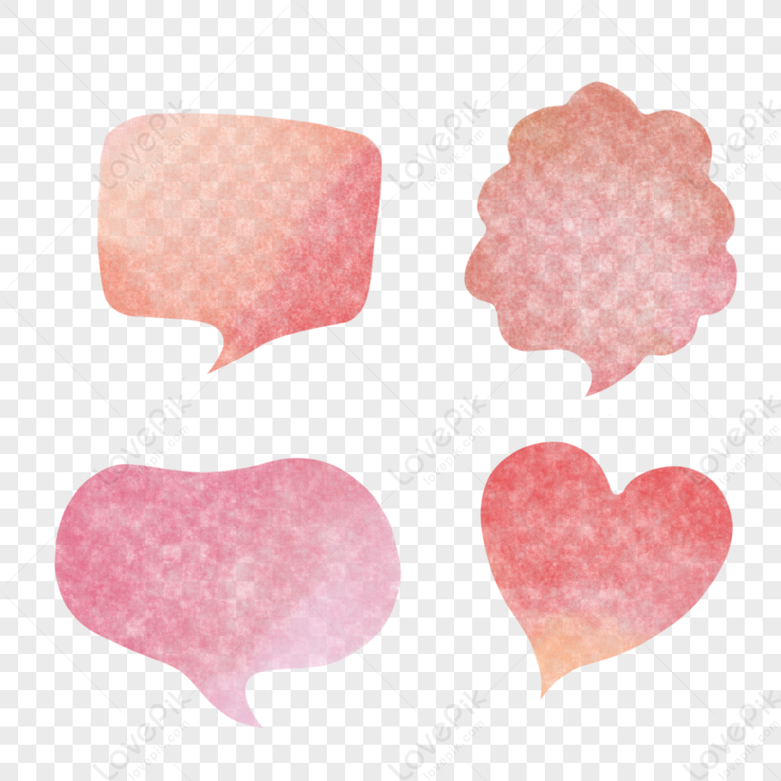 Red Gradient Watercolor Bubble Dialog Red Bubbles Cute Bubbles Png