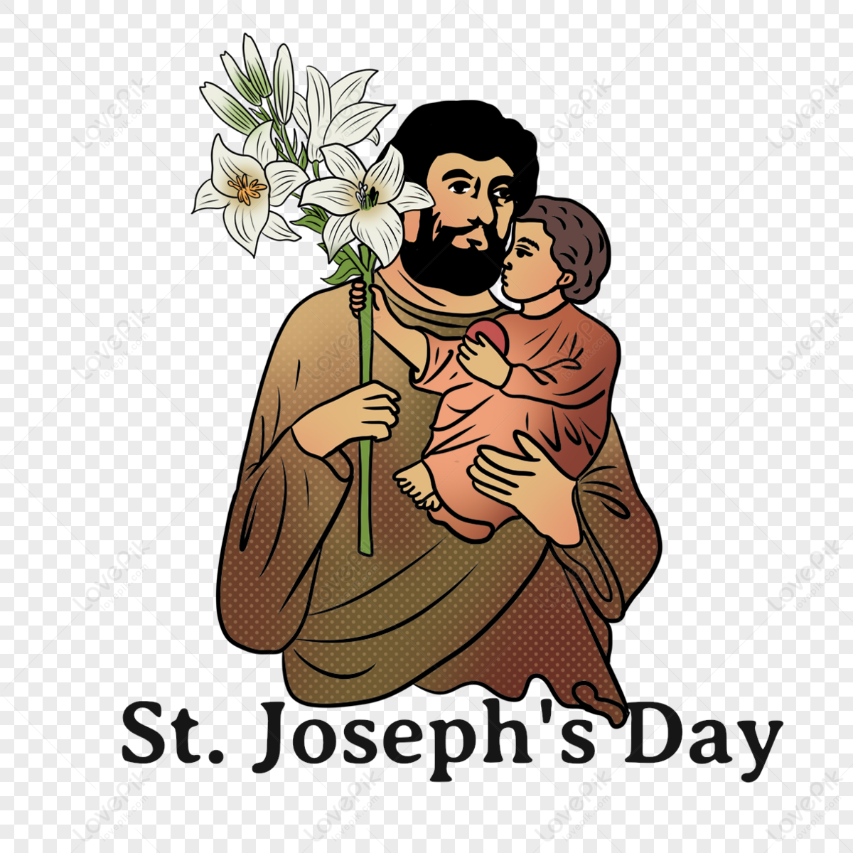 St. Josephs Day Holding Flowers,surf Festival,father,feast Of Saint