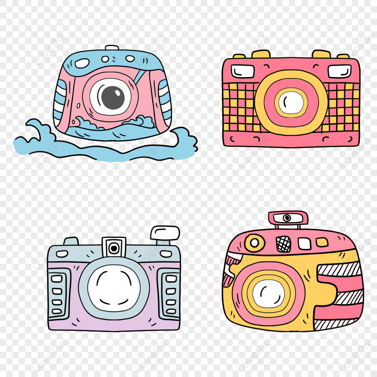 Travel cartoon cute camera icon,labels,photographers,beautiful free png