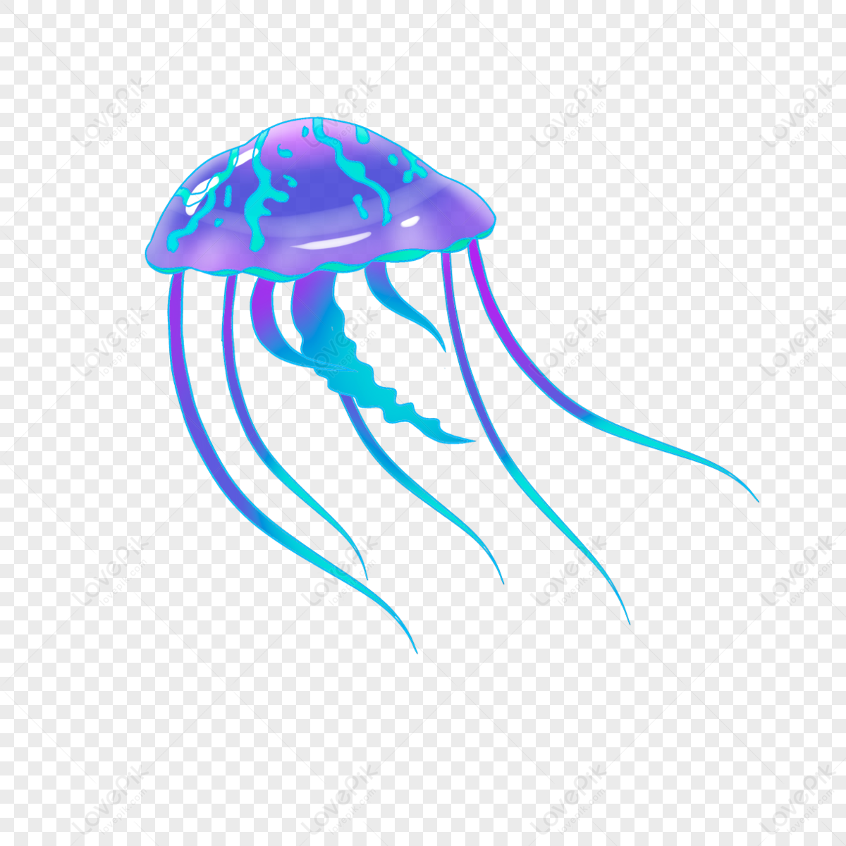 Violet Blue Jellyfish Clip Art Ocean The Sea Sea Png Image And Clipart Image For Free Download