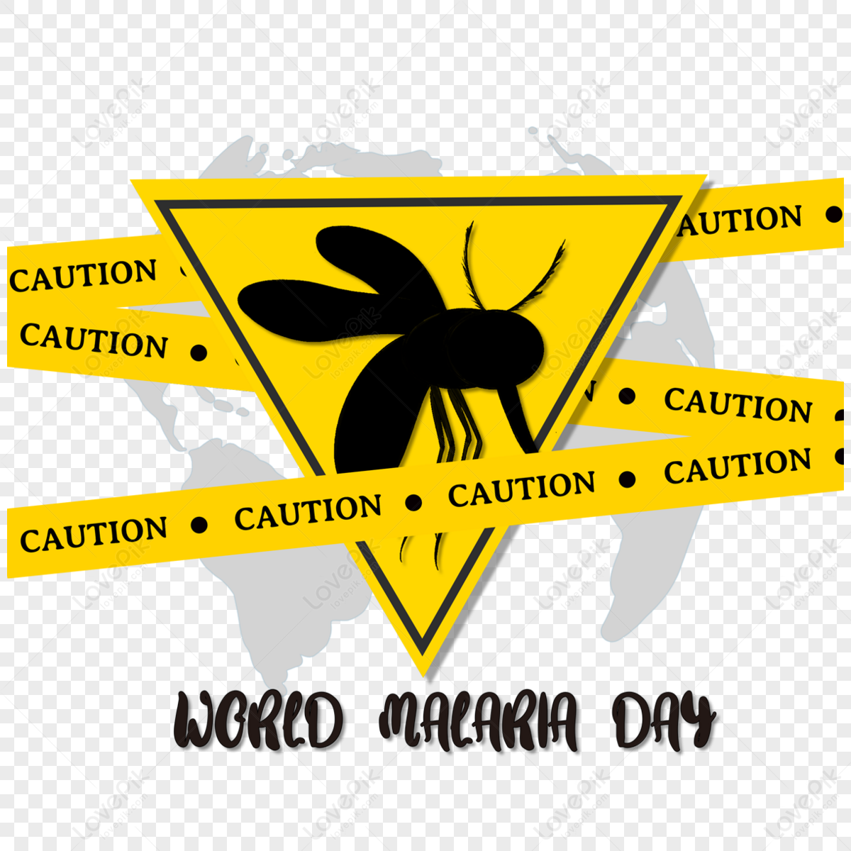 Warning Strip World Malaria Day,mosquito,strips,alert PNG Image Free ...