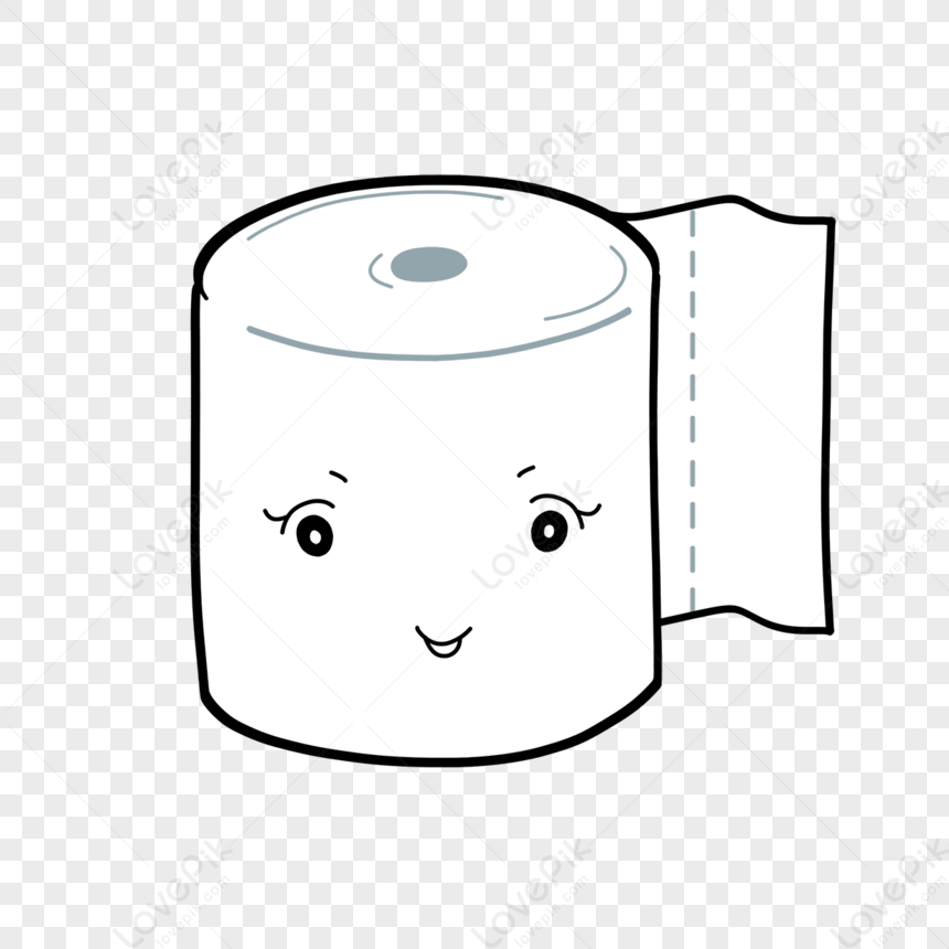 White Cartoon Toilet Paper Clip Art,cute,daily Necessities PNG Image ...