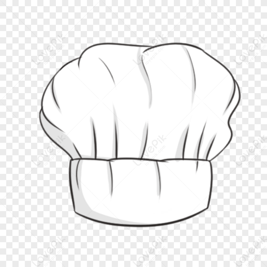 White Sketch Style Chef Hat Clipart,hat Illustration,chefs Whites PNG ...