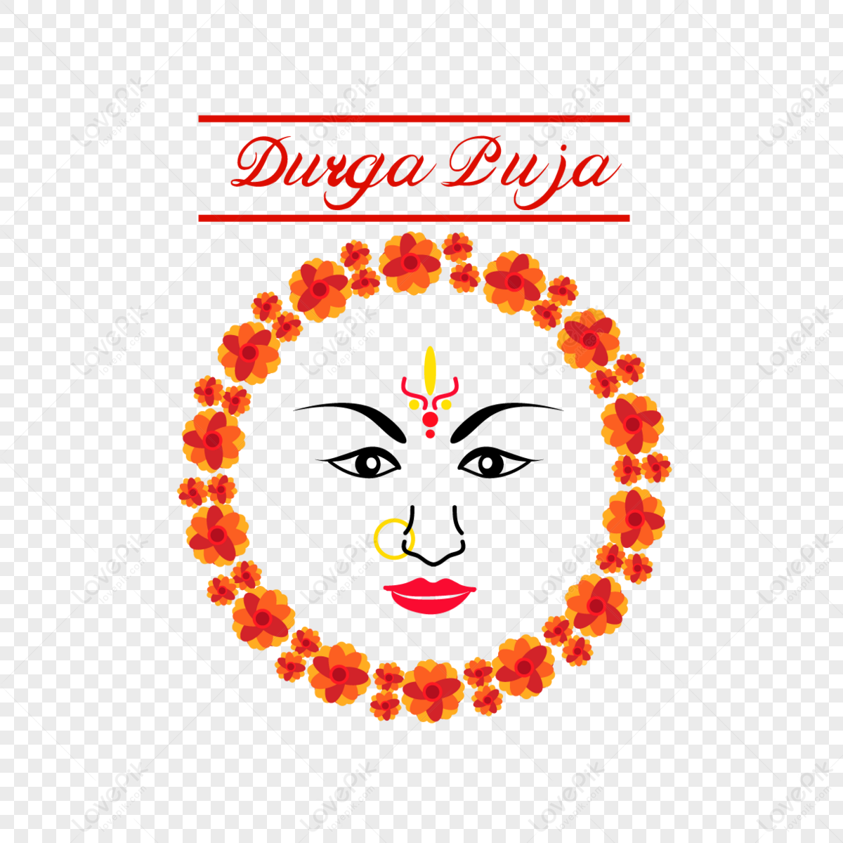 Festival Durga Puja Vector Hd Images, Happy Durga Puja Circle Logo With  Trishul, Trishul, Durga Puja, Festival PNG Image For Free Download