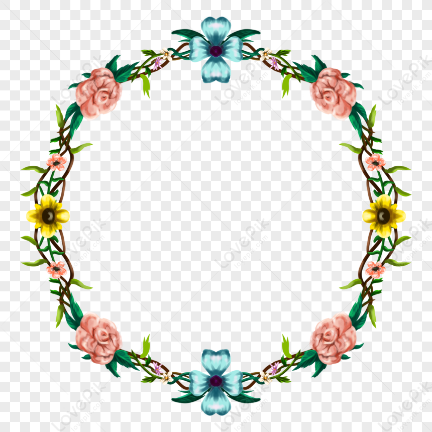 Small Fresh Flowers Circle,border,round,border Material PNG Hd ...