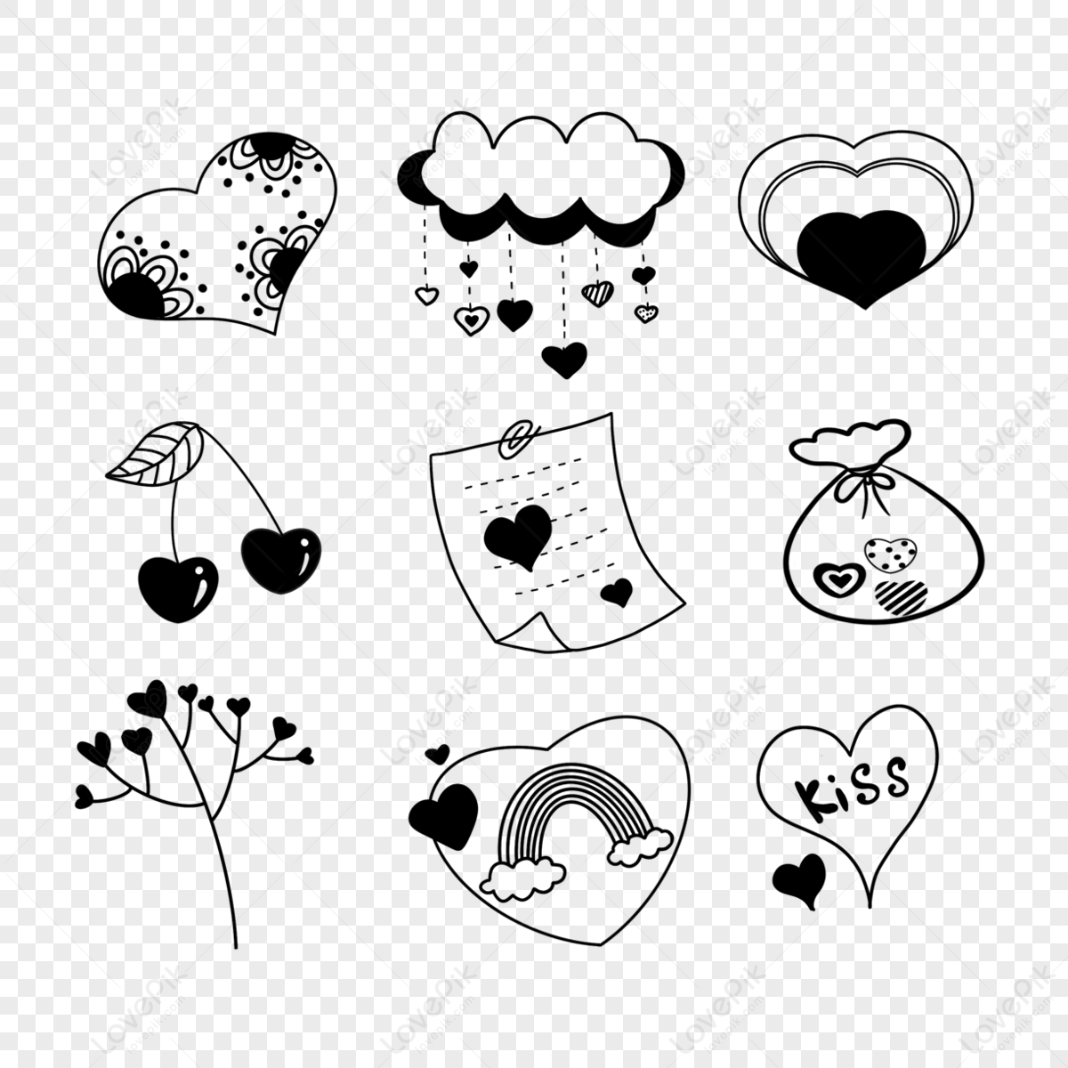 Premium Vector | Couple with heart in outline illustration in black and  white color hand drawn vector illustration doodle style