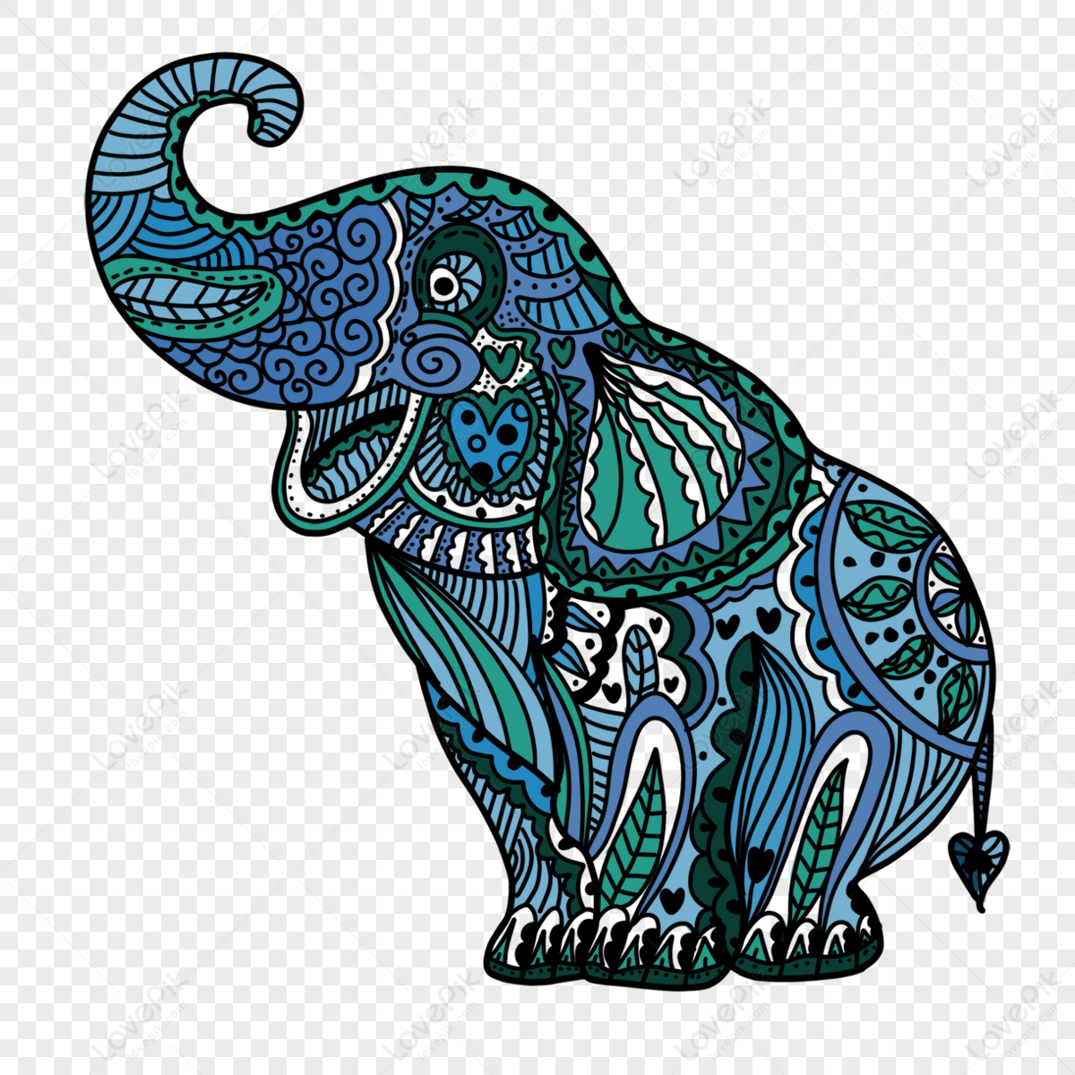 Indian elephant Drawing, Elephant, texture, animals, decorative png |  Klipartz