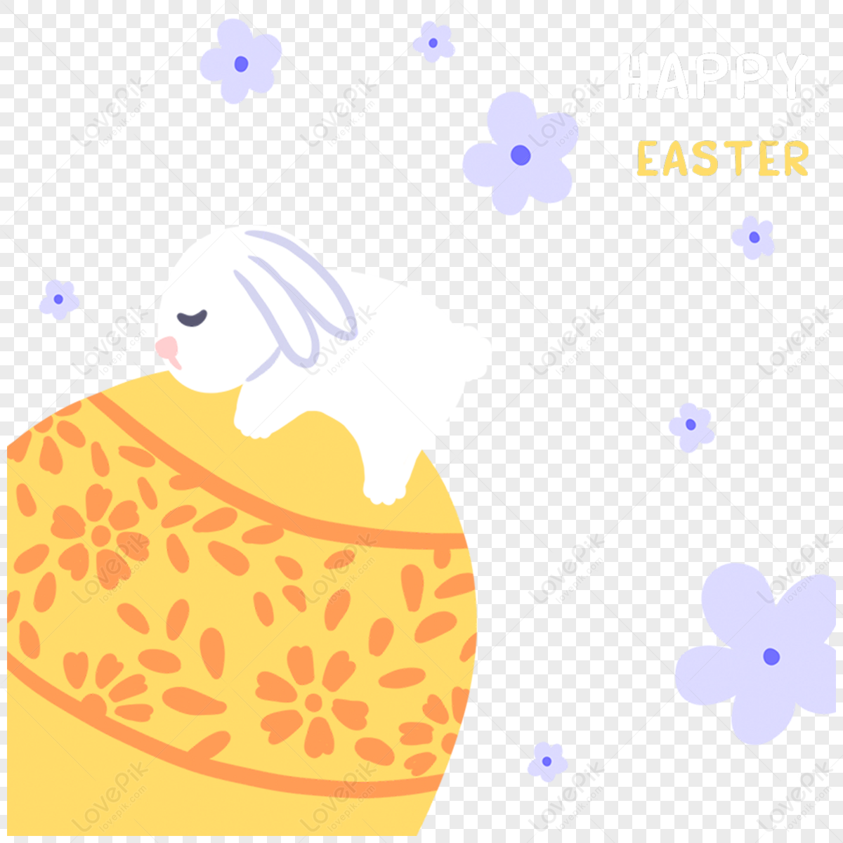 Easter Hand Drawn Cartoon Rabbit Egg Elements,nature,animal PNG Picture ...