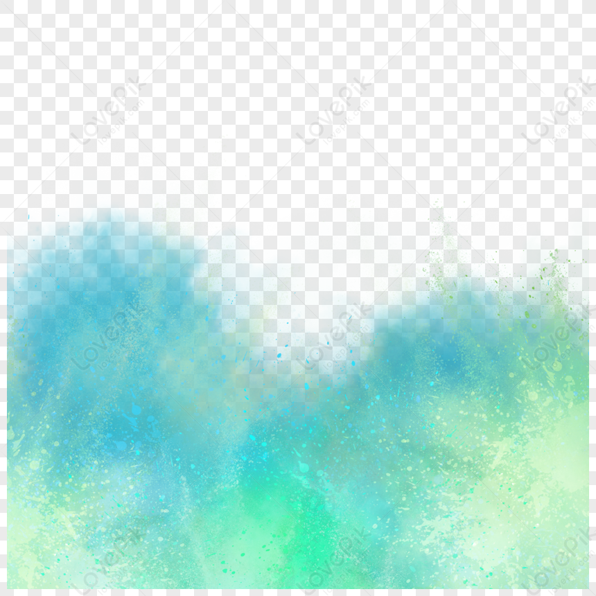 Fresh Green Sprinkle Water Color Border,holi,watercolor Border Free PNG ...