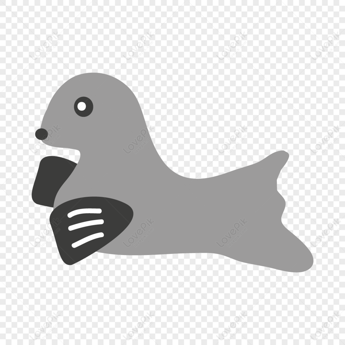 Gray Cartoon Cute Seal Graphic,marine Life,creativity,seals PNG Hd