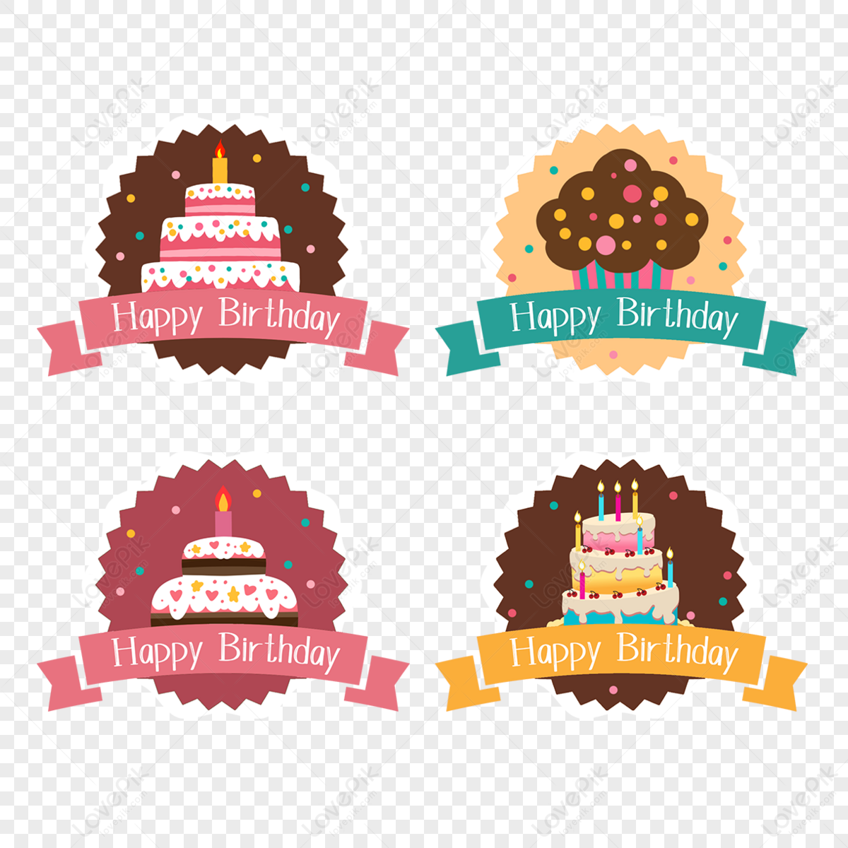 Happy Birthday Badge PNG Images With Transparent Background | Free ...