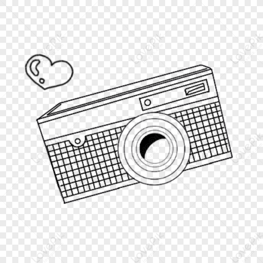 Heart Shaped Decorative Mesh Striped Hand Drawn Line Manuscript Camera ...