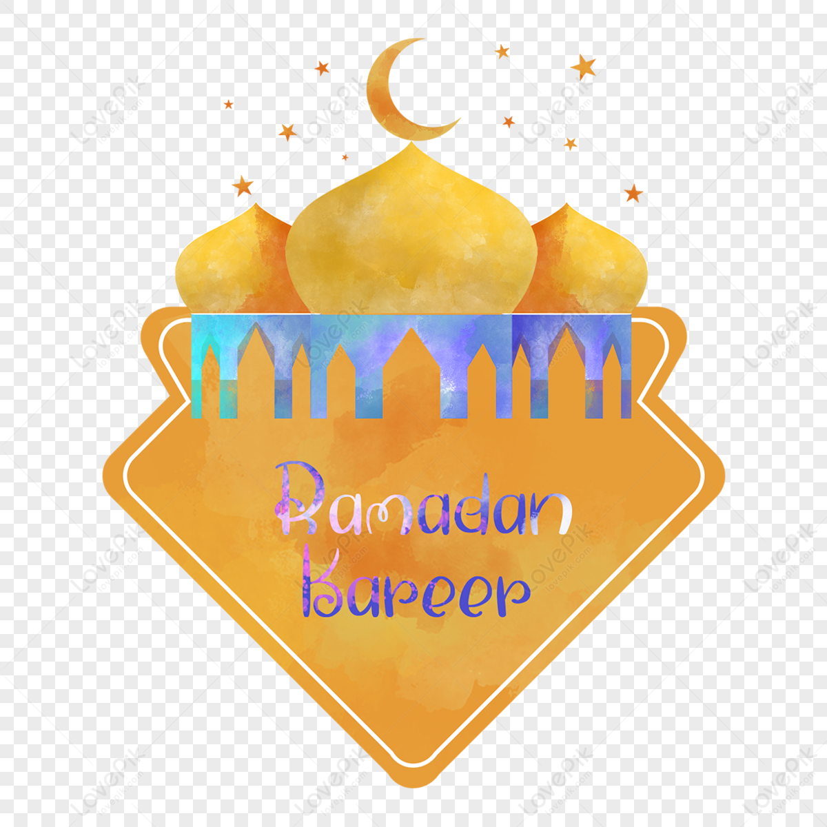 Islam Ramadan Festival Label Castle,islamic Label,yellow,labels PNG Hd ...