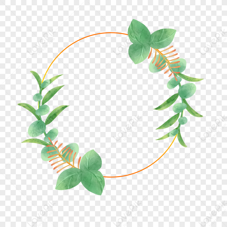 Plant Wedding Garland Watercolor Border Leaves,graphic,branch PNG ...