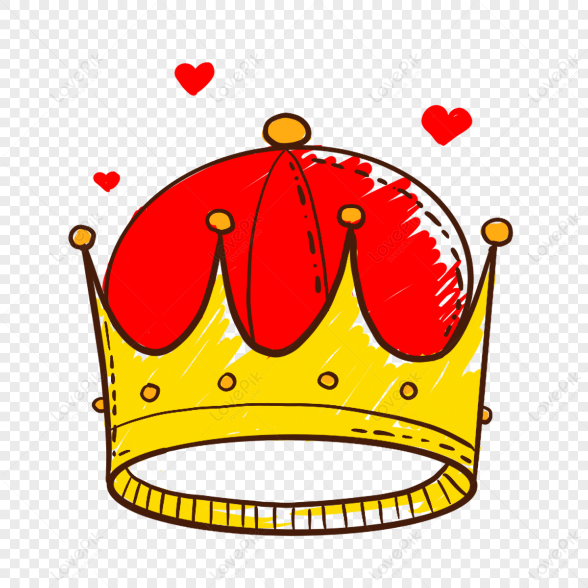 Red Hat, Cartoon Golden Crown,wealth,red Hats,icon Free PNG And Clipart ...