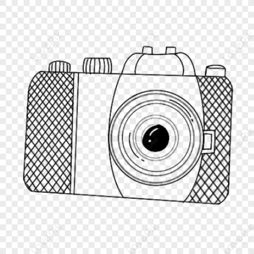 Scrub Handle Hand Drawn Line Manuscript Camera,camera Drawing,cartoon ...